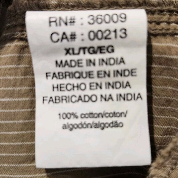 🪻BOGO🪻 CALVIN KLEIN JEANS 100% Cotton Tan Long Sleeve Button Down Shirt XL - Picture 7 of 9